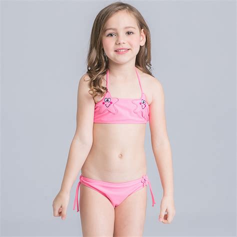 Rosa Trajes De Baño Bikini Para Las Niñas Niños Traje De Baño Sólido