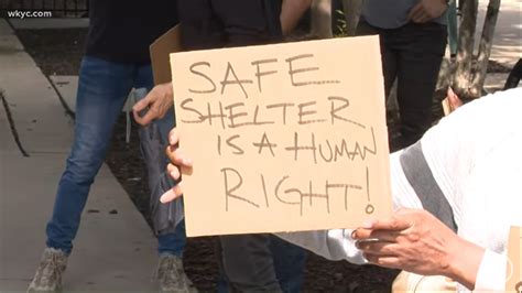 Homeless Advocates Rally At Cuyahoga County Headquarters