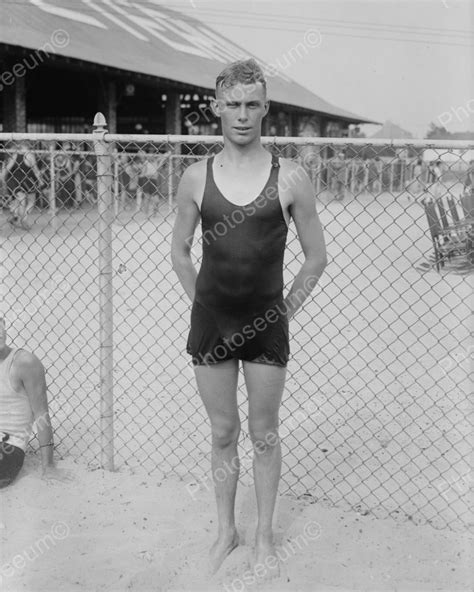 Man In Old Fashioned Bathing Suit Vintage 8x10 Reprint Of Old Photo