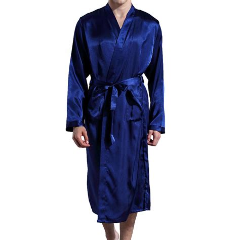 Buy Mens Satin Kimono Robe Long Spa Bathrobes Luxurious Silk Long
