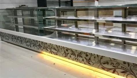 Metal Rectangular Sweets And Bakery Display Counter For Commercial
