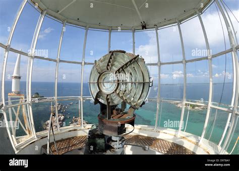 Large Fresnel Lens Of Lighthouse Beacon Stock Photo Alamy