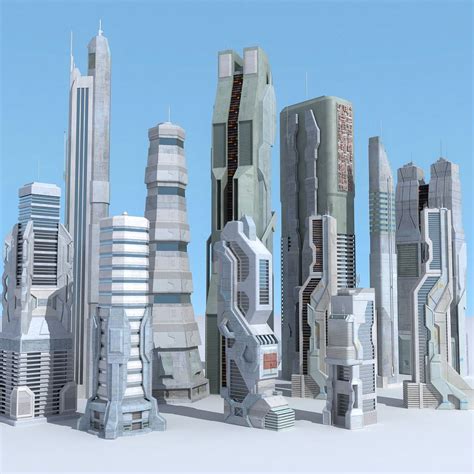 Sci Fi Futuristic City 3d Fbx Cyberpunk Building Scifi Building