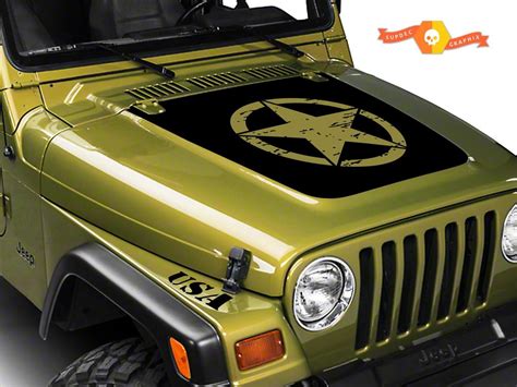 Jeep Wrangler 1999 2006 Custom Vinyl Wrap Kit Militaire Kit
