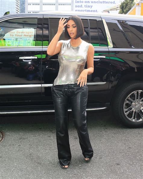 Kim Kardashian Just Blinded Me With Her Metallic Fashion Week Street Style Fashion Kim
