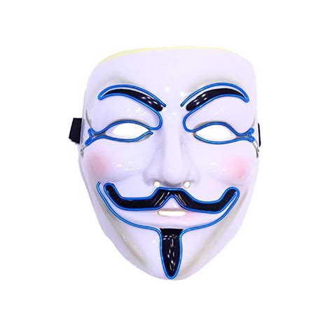 Led неоновая маска Анонимуса Guy Fawkes Anonymous V For Vendetta