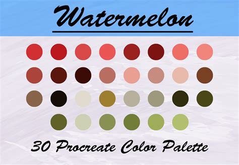 Watermelon Fruit Color Palette Procreate Graphic By Tivecreate