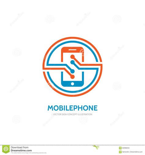 Mobile Phone Vector Logo Template Concept Illustration Editorial Stock