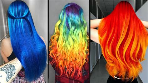 top 10 amazing hair color transformation for long hair rainbow hairstyle tutorials compilations