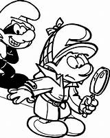 Coloring Mystery Detective Smurf Museum Wecoloringpage Printable Getcolorings Incredible sketch template