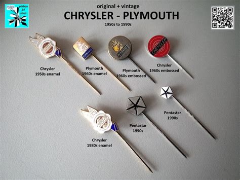 Chrysler Plymouth Vintage Logo Pins Lapel Pins 1950s 1990s Select Now