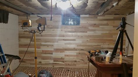 Cement Block Wall Pallet Wood Covering Diy Youtube