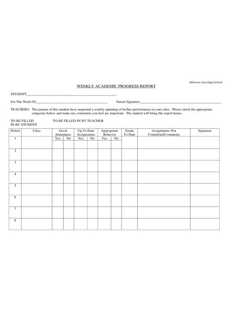 Weekly Progress Report Template 3 Free Templates In Pdf Word Excel