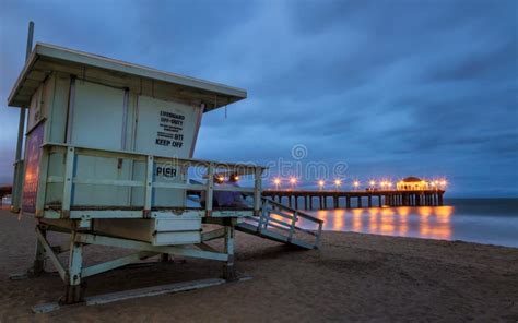 Manhattan Beach Pier At Night California Editorial Stock Photo Image