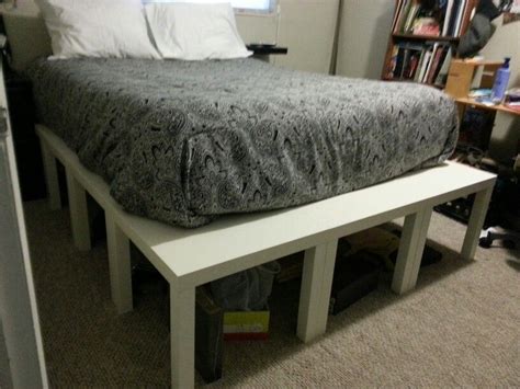 Queen Bed Platform Made From Ikea Lack End Tables Total