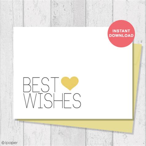 Best Wishes Printable Card Instant Download Digital Etsy