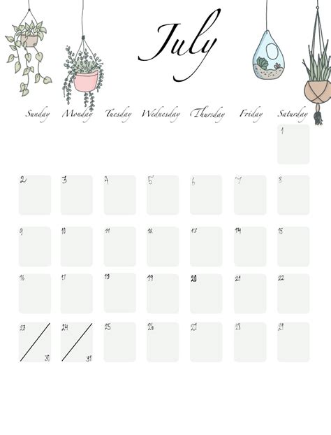 July Calendar Planty Notability Gallery