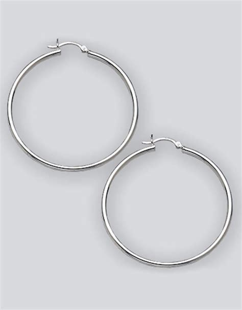 Sterling Silver Hoop Earrings 50mm Simply Sterling