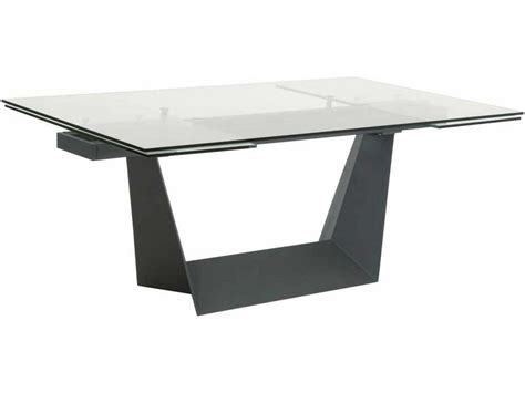 Essentials For Living 1603 Exdtmdgclr Victory Extension Dining Table In Matte Dark Gray Clear