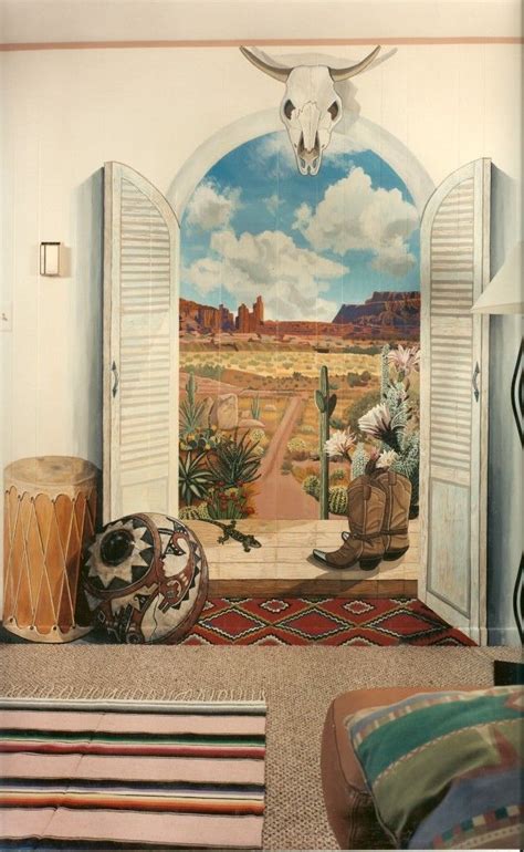 Bonnie Siracusa Murals Fine Art Southwestern Living Room Mural
