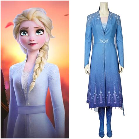 Frozen 2 elsa dress kids girls dresses costume party cosplay long dress pur...