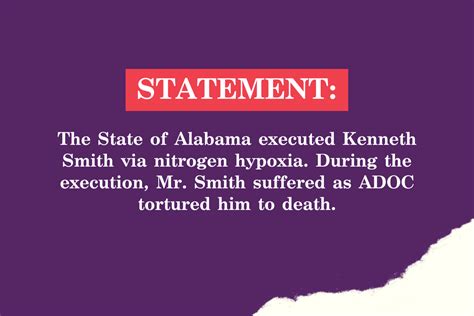 Kenneth Smith Executed By Nitrogen Hypoxia Aclu Of Alabama