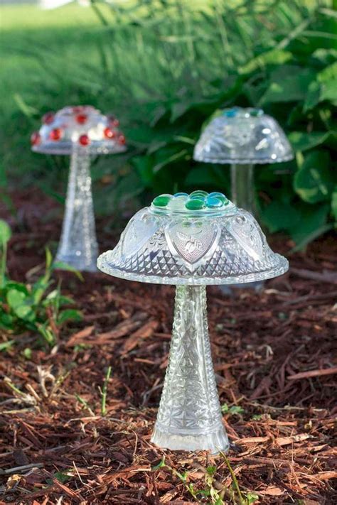 01 Easy Diy Garden Art Design Ideas In 2020 Glassware Garden Art