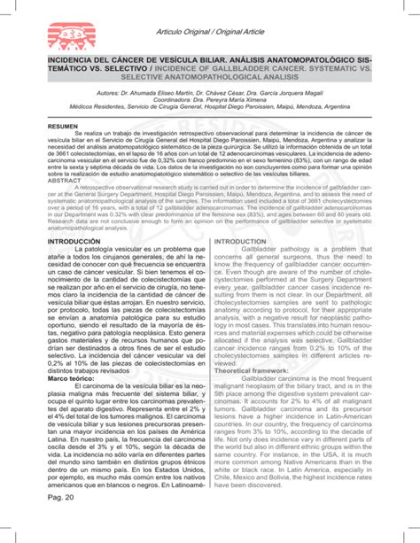 Pag 20 Articulo Original Original Article INCIDENCIA DEL