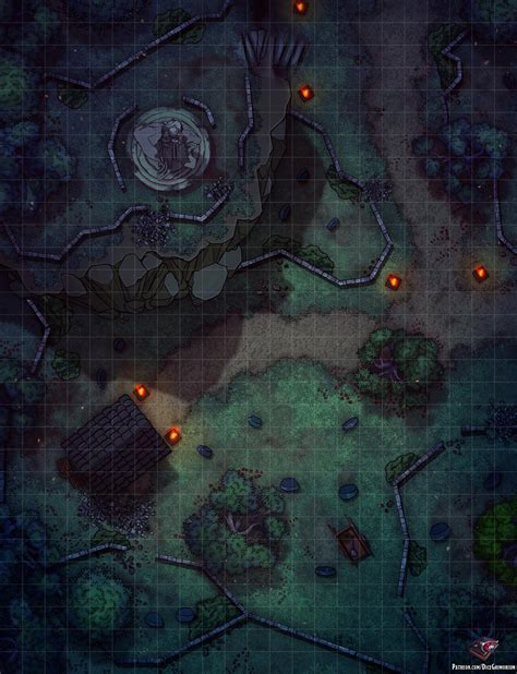 Overlook Graveyard Battle Map X R Battlemaps