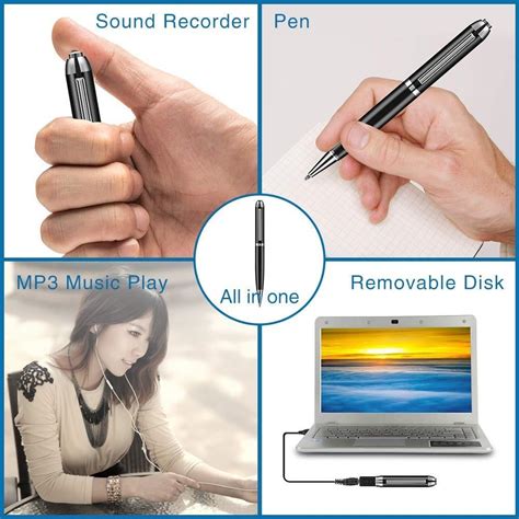 Digital Voice Activated Recorder Pen For Lectures 16gb Mini Audio