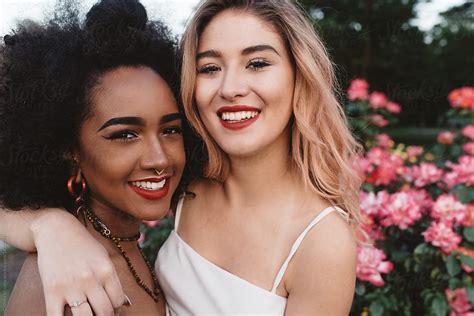 Best Friends Hanging Out In A Rose Garden By Chelsea Victoria