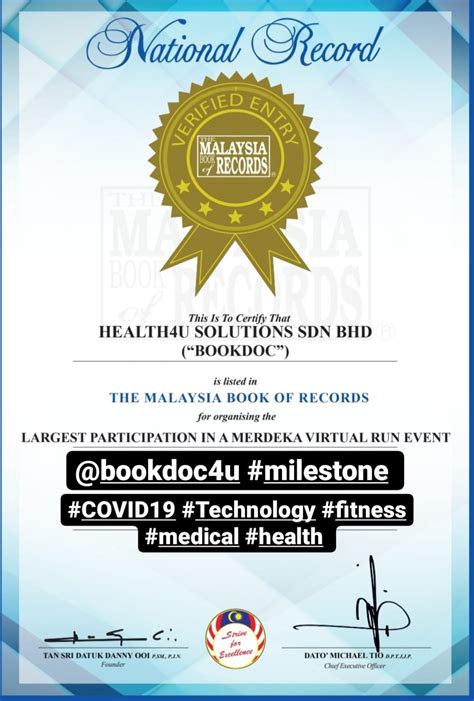 The malaysia book of records (or mbr) is a malaysian project to publish records set or broken by malaysians. BookDoc's making history ,enters the Malaysia Book of ...