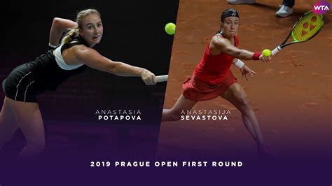 anastasia potapova vs anastasija sevastova 2019 prague open first round wta highlights