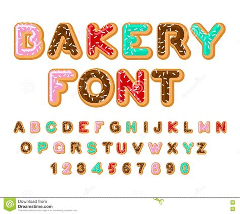 Bakery Font Donut Abc Schriftzug Design Schriftzug Kindergeburtstag