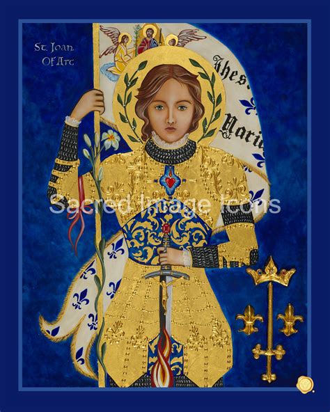 Saint Joan Of Arc Icon Print Sacred Image Icons