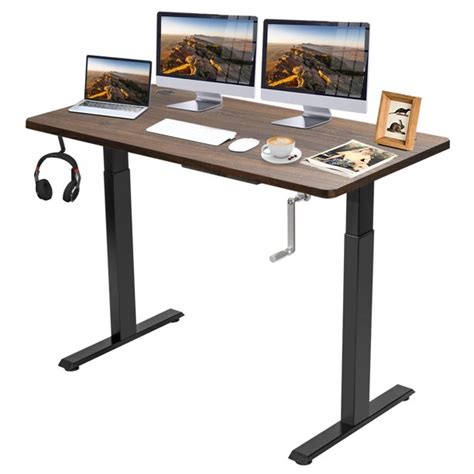 Giantex Crank Height Adjustable Standing Desk Sit Stand Computer Desk