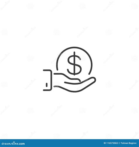 Line Funding Icon On White Background Stock Illustration Illustration