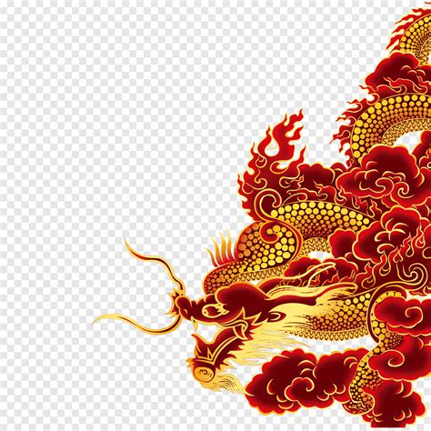 Red And Gold Dragon Illustration Chinese Dragon Fundal Dragon Dragon