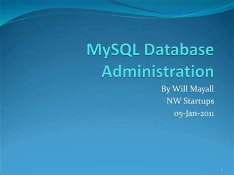 Mysql Database Administration