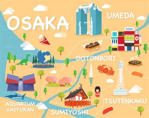 Osaka kaart vector 스톡 벡터 로열티 프리 Osaka kaart vector 일러스트레이션 페이지 3 d