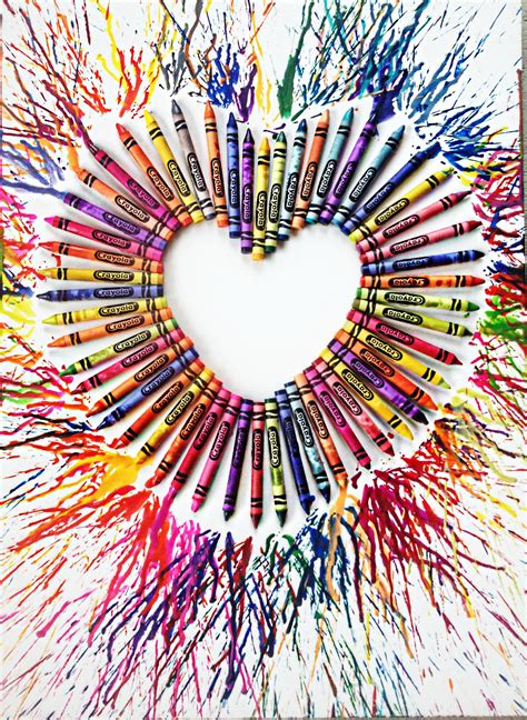 Melted Crayon Art Heart Crayon Art Crayon Heart Crayon Art Melted