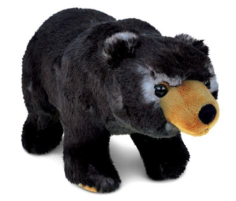 Puzzled Standing Wild Black Bear Super Soft Stuffed Plush Cuddly Animal