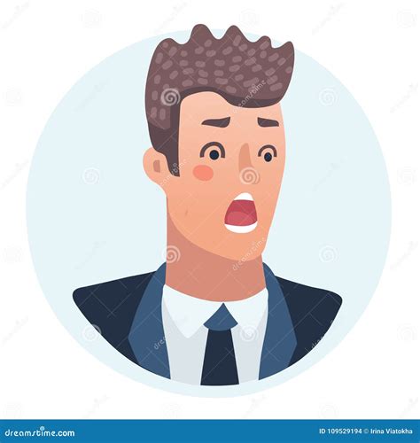 Surprised Men Emotions Concept Scared Or Shocked Man Portrait For Icon