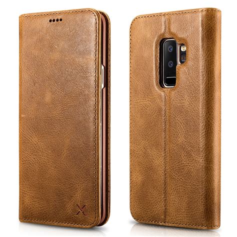 Genuine Leather Case For Samsung Galaxy S9 S9 Plus Real Natural Cowhide Phone Cover Magnetic