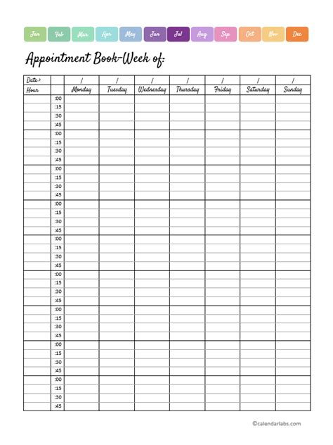 Printable Appointment Calendar 2024 Aurea Caressa