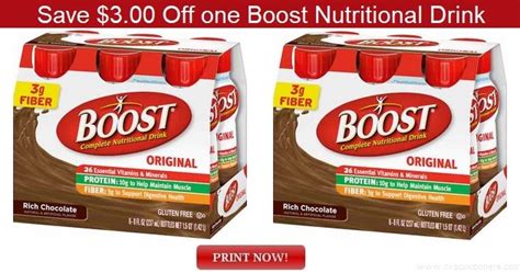 Just Released Save 300 Off One Boost Nutritional Drink Coupon Print