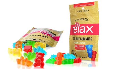 sugar free full spectrum cbd infused gummy bears from relax cbd groupon