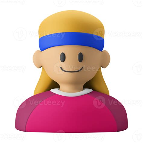 Smiling Female Gym Member Avatar 3d Icon Illustration 11461317 Png