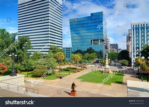 Skyline Of Downtown Columbia South Carolina On Main Street Stock