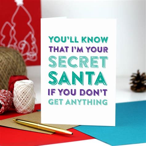 Youll Know Secret Santa Christmas Card By Do You Punctuate